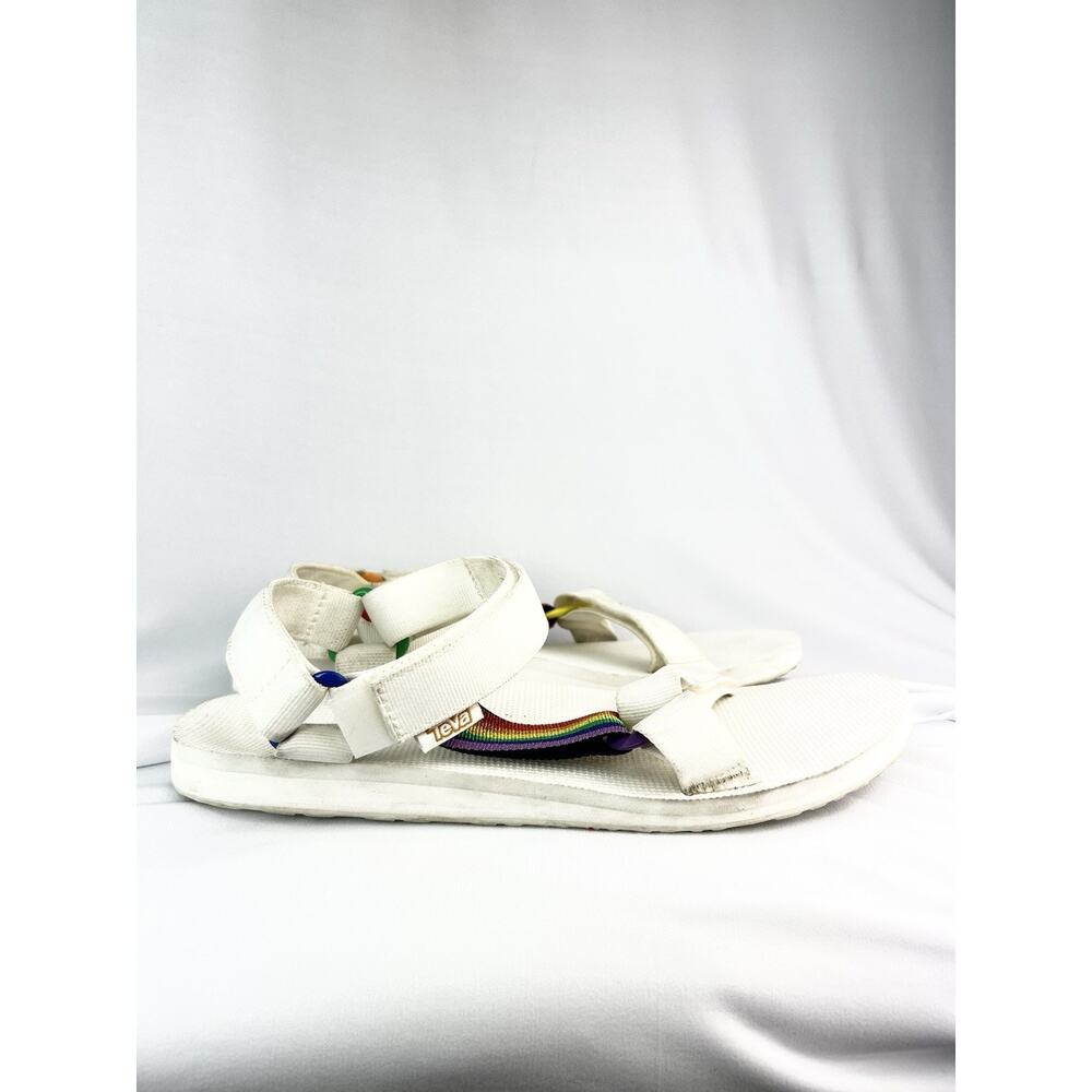 Teva Original Universal Pride Sandal Women’s 12 Rainbow Stripe White - Picture 6 of 11
